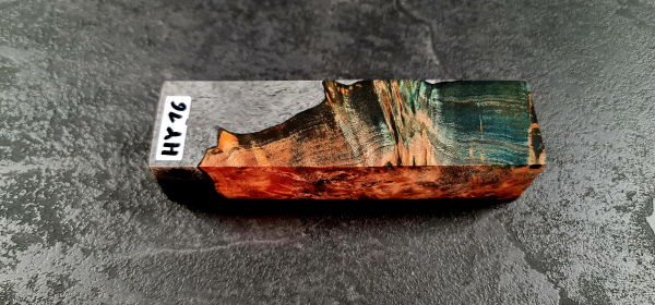 Hybridholz (HY16) blau/orange stabilisierte Maserpappel 